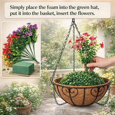 Umjetna viseća košara za cvijeće za vanjske prostore otporne na UV zračenje